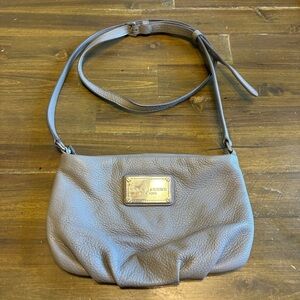 Marc Jacob Gray Pebbled Leather Crossbody Bag Small Classic Hobo Festival